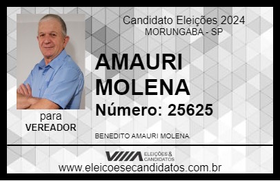 Candidato AMAURI MOLENA 2024 - MORUNGABA - Eleições