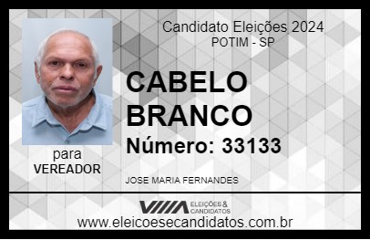 Candidato CABELO BRANCO 2024 - POTIM - Eleições