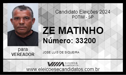 Candidato ZE MATINHO 2024 - POTIM - Eleições