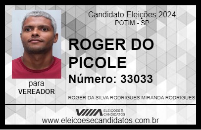 Candidato ROGER DO PICOLE 2024 - POTIM - Eleições