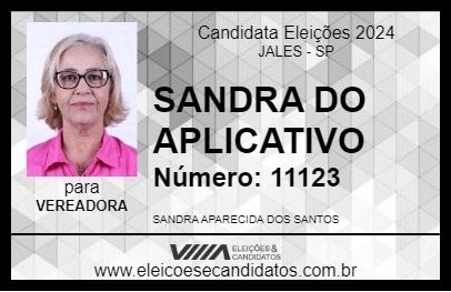 Candidato SANDRA DO APLICATIVO 2024 - JALES - Eleições