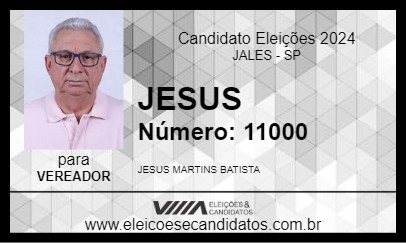 Candidato JESUS 2024 - JALES - Eleições