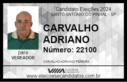 Candidato CARVALHO ADRIANO 2024 - SANTO ANTÔNIO DO PINHAL - Eleições