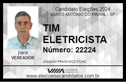 Candidato TIM ELETRICISTA 2024 - SANTO ANTÔNIO DO PINHAL - Eleições