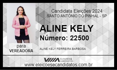 Candidato ALINE KELY 2024 - SANTO ANTÔNIO DO PINHAL - Eleições