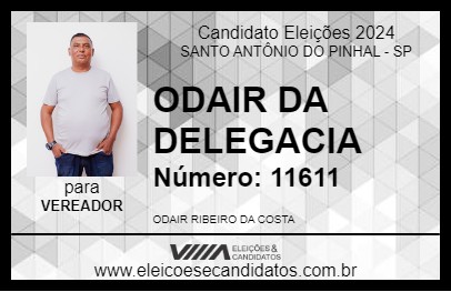 Candidato ODAIR RIBEIRO 2024 - SANTO ANTÔNIO DO PINHAL - Eleições