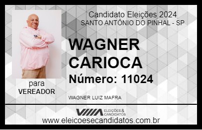 Candidato WAGNER CARIOCA 2024 - SANTO ANTÔNIO DO PINHAL - Eleições