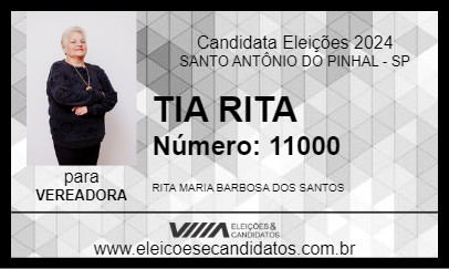 Candidato TIA RITA 2024 - SANTO ANTÔNIO DO PINHAL - Eleições