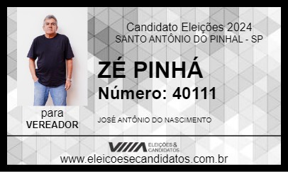 Candidato ZÉ PINHÁ 2024 - SANTO ANTÔNIO DO PINHAL - Eleições