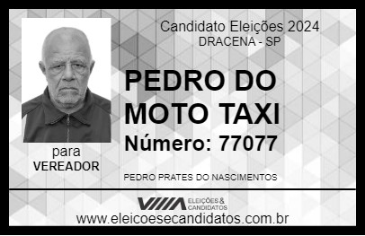 Candidato PEDRO DO MOTO TAXI 2024 - DRACENA - Eleições