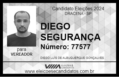 Candidato DIEGO SEGURANÇA 2024 - DRACENA - Eleições