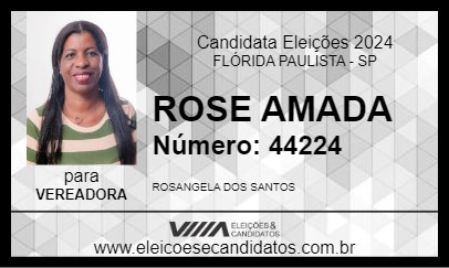 Candidato ROSE AMADA 2024 - FLÓRIDA PAULISTA - Eleições