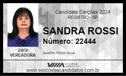 Candidato SANDRA ROSSI 2024 - REGISTRO - Eleições