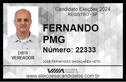 Candidato FERNANDO PMG 2024 - REGISTRO - Eleições