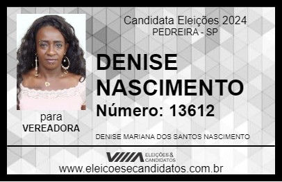 Candidato DENISE NASCIMENTO 2024 - PEDREIRA - Eleições