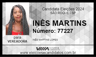 Candidato INÊS MARTINS 2024 - SÃO ROQUE - Eleições