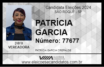 Candidato PATRÍCIA GARCIA 2024 - SÃO ROQUE - Eleições