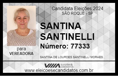 Candidato SANTINA SANTINELLI 2024 - SÃO ROQUE - Eleições