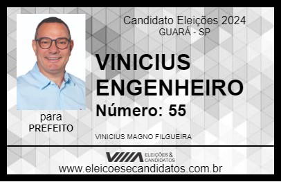 Candidato VINICIUS ENGENHEIRO 2024 - GUARÁ - Eleições