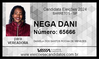 Candidato NEGA DANI 2024 - BARRETOS - Eleições