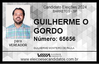 Candidato GUILHERME O GORDO 2024 - BARRETOS - Eleições