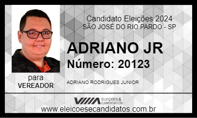 Candidato ADRIANO JR 2024 - SÃO JOSÉ DO RIO PARDO - Eleições