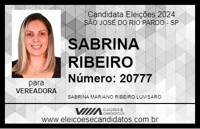 Candidato SABRINA RIBEIRO 2024 - SÃO JOSÉ DO RIO PARDO - Eleições