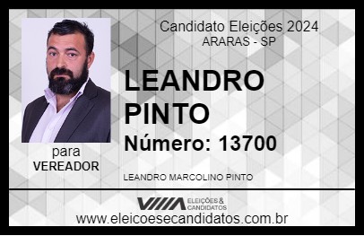 Candidato LEANDRO PINTO 2024 - ARARAS - Eleições