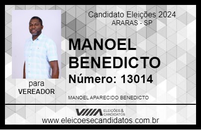 Candidato MANOEL BENEDICTO 2024 - ARARAS - Eleições