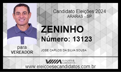 Candidato ZEZINHO 2024 - ARARAS - Eleições