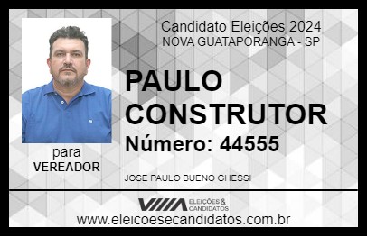 Candidato PAULO CONSTRUTOR 2024 - NOVA GUATAPORANGA - Eleições