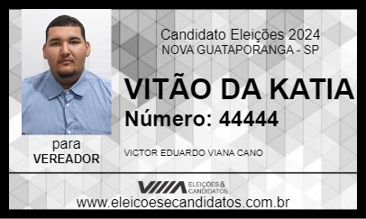 Candidato VITÃO DA KATIA 2024 - NOVA GUATAPORANGA - Eleições