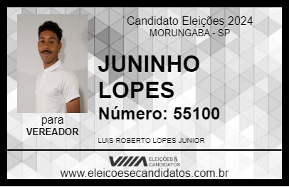 Candidato JUNINHO LOPES 2024 - MORUNGABA - Eleições