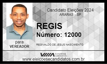 Candidato REGIS 2024 - ARARAS - Eleições