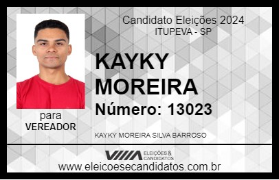 Candidato KAYKY MOREIRA 2024 - ITUPEVA - Eleições