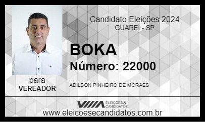 Candidato BOKA 2024 - GUAREÍ - Eleições