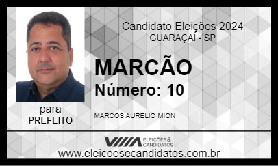 Candidato MARCÃO 2024 - GUARAÇAÍ - Eleições