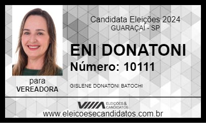 Candidato ENI DONATONI 2024 - GUARAÇAÍ - Eleições