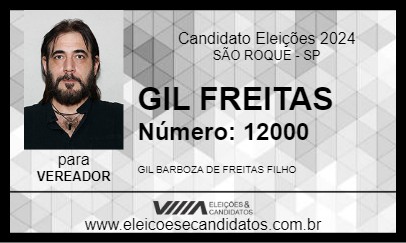 Candidato GIL FREITAS 2024 - SÃO ROQUE - Eleições