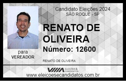 Candidato RENATO DE OLIVEIRA 2024 - SÃO ROQUE - Eleições