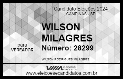 Candidato WILSON MILAGRES 2024 - CAMPINAS - Eleições