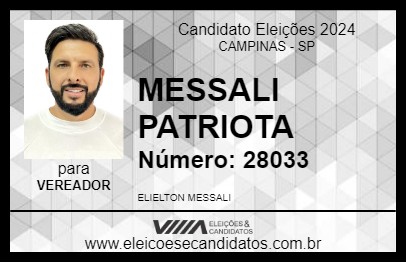 Candidato MESSALI PATRIOTA 2024 - CAMPINAS - Eleições