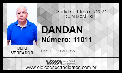 Candidato DANDAN 2024 - GUARAÇAÍ - Eleições