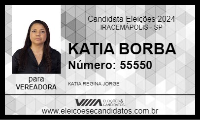 Candidato KATIA BORBA  2024 - IRACEMÁPOLIS - Eleições