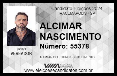 Candidato ALCIMAR NASCIMENTO  2024 - IRACEMÁPOLIS - Eleições