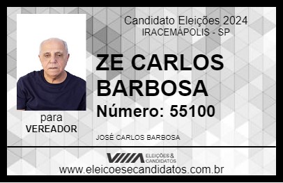 Candidato ZÉ CARLOS BARBOSA 2024 - IRACEMÁPOLIS - Eleições