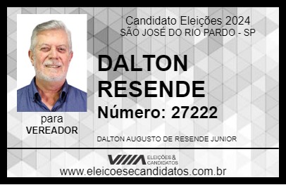 Candidato DALTON RESENDE 2024 - SÃO JOSÉ DO RIO PARDO - Eleições