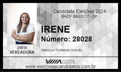 Candidato IRENE 2024 - BADY BASSITT - Eleições