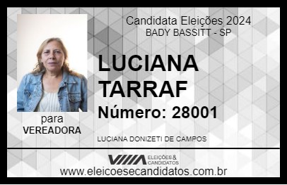 Candidato LUCIANA TARRAF 2024 - BADY BASSITT - Eleições