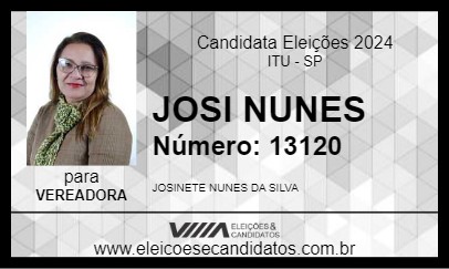 Candidato JOSI NUNES 2024 - ITU - Eleições